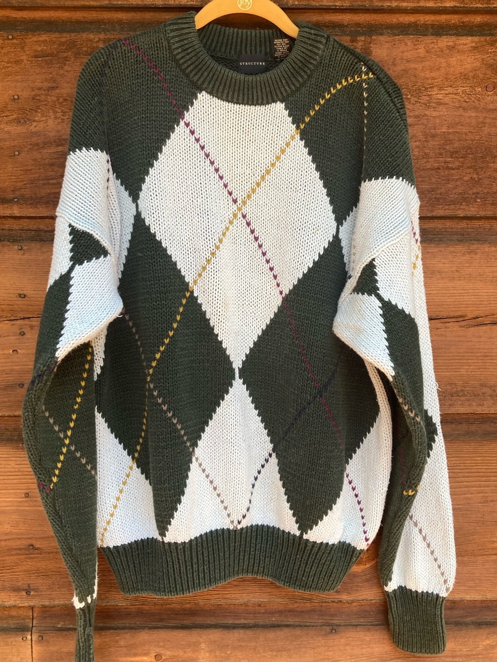 Vintage Structure Argyle Crewneck Sweater